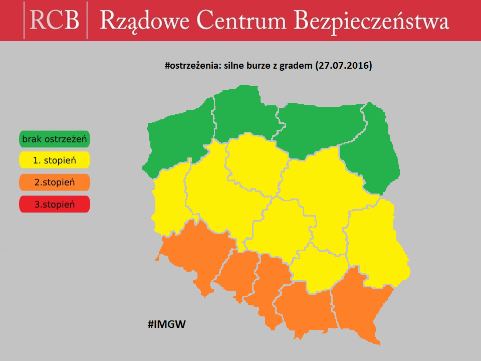 Kolejny burzowy dzień silne burze z gradem w Polsce Rządowe Centrum